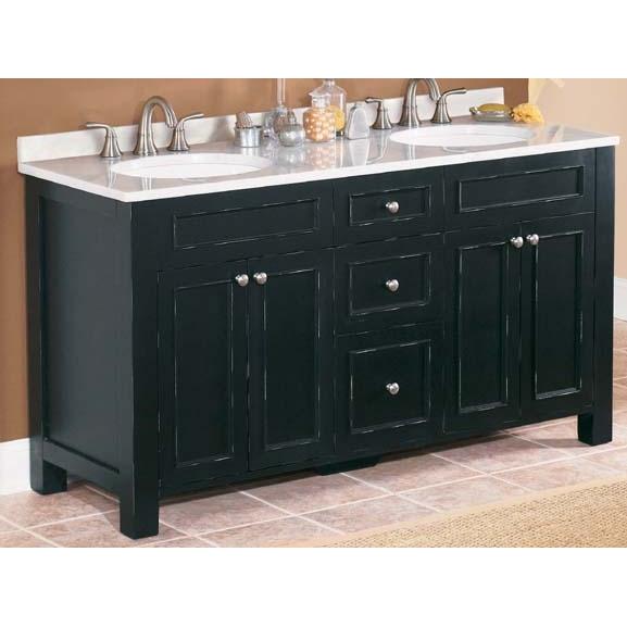 The Decolav Double Bathroom Vanity Espresso W/White Marble Top - 5770-DES