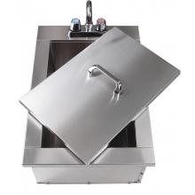 BBQ Guys Drop In Bar Sink with Lid Open