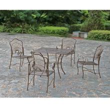 International Caravan S/5 Iron Game Group Patio Dining Set - Bronze - 3483