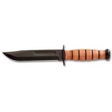 Ka-Bar US Military Fighting/Utility Knife, U.S. Army,Striaght Edge, With Leather Sheath