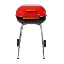 Meco Charcoal Grills - 4100 Charcoal BBQ Grill With Wheels - Red