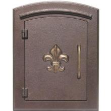 Manchester Antique Copper Locking Column Mailbox Insert With Fleur De Lis Emblem