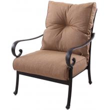 Darlee Santa Anita Cast Aluminum Deep Seating Outdoor Patio Club Chair With Sesame Cushion - Antique Bronze
