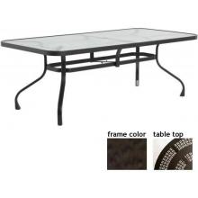 Tribeca 42 X 84 Inch Aluminum Rectangle Dining Table - Aluminum Partial Pattern, With Terra Frame