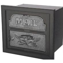 Classic Series Locking Column Mailbox Faceplate - Charcoal W/ Satin Nickel