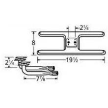Stainless Steel H Twin, Centered, 2.25 Inch Offset Burner 11002-74902