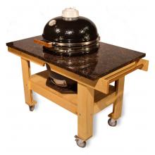 Saffire Grill Granite Top Kamado Table - Red Midnight