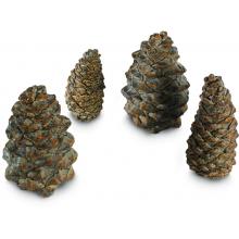 Peterson Gas Logs Decorative Ceramic Pine Cones In Assorted Sizes - Set Of 4