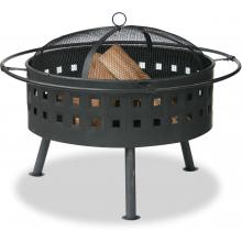UniFlame 32 Inch Aged Bronze Firebowl Fire Pit With Lattice Design