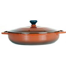 Lodge Pots 3 Quart Cafe Cast Iron Enamel Casserole Pot, Gradated Brown - EC3CC83