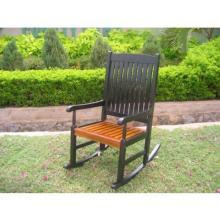 International Caravan Acacia Wood Traditional Porch Rocker - Black/Oak - VF-4108-BK/OK