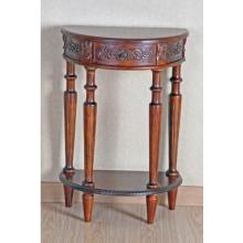 International Caravan Carved Wood Half Moon Two-Tier Console Table - 3889