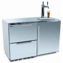 Perlick HP48RT-O-5-1R2 12.0 Cu. Ft. Capacity Outdoor Drawer Refrigerator / Dual Tap Kegerator - Stainless Steel