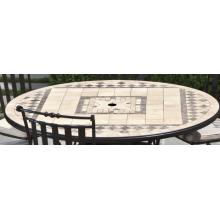 Alfresco Home Basilica 60 Inch Round Dining Table Top With Umbrella Hole