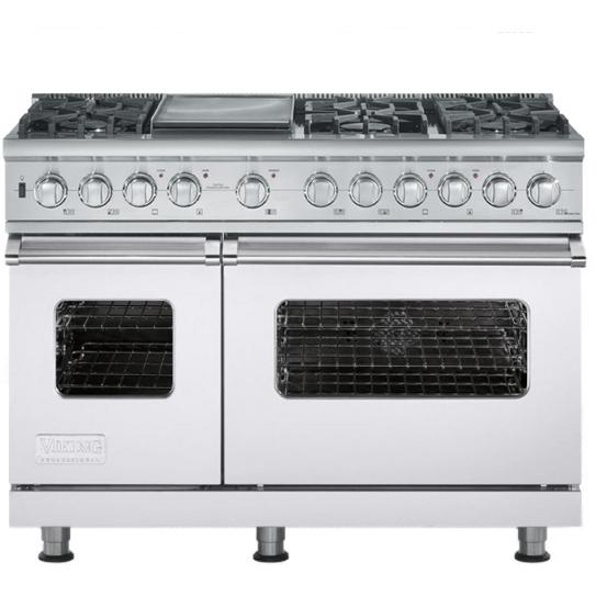 Viking VDSC548-6GLP 48-Inch Professional Series Dual Fuel Propane Gas Range With 6 Burners And Griddle - White