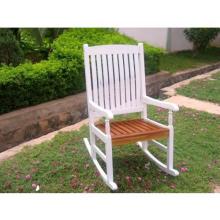 International Caravan Acacia Wood Traditional Porch Rocker - White/Oak - VF-4108-WT/OK