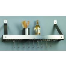 Old Dutch Satin Nickel Bookshelf Rack With Grid And 12 Hooks RM