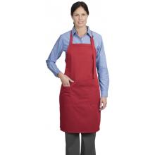 Cornerstone Adjustable Front Pocket Bib Apron - Red