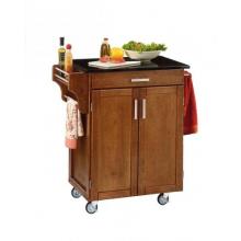 Home Styles Small Kitchen Cart With Granite Top - Black/Cottage Oak - 9001-0064
