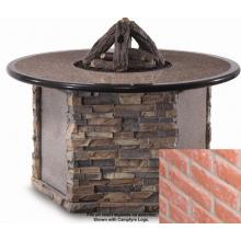 Peterson Outdoor Campfyre 52 Inch Natural Gas Electronic On/Off Remote Cocoa Granite Fire Pit Table With Brick Base And Emerald Green Fire Pit Glass