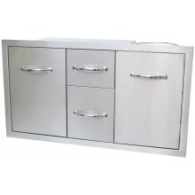 Sunstone Grills 42 Inch Multi-Storage Triple Drawer & Propane Tank Storage Combo