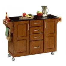 Home Styles Large Kitchen Cart With Granite Top - Black/Cottage Oak - 9100-1064
