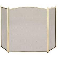 UniFlame 52 Inch Polished Brass Three Panel Fireplace Screen