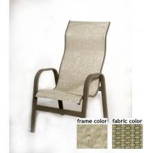 Bonaire Aluminum High Back Sling Dining Chair With Saddle Frame And B0652 Fabric