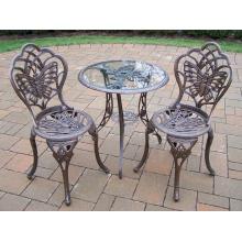 Oakland Living Butterfly 3 Piece Bistro Set - Antique Bronze