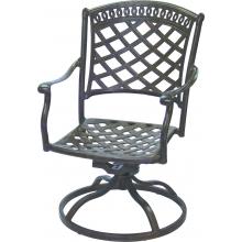 Darlee Sedona Cast Aluminum Outdoor Patio Swivel Rocker With Cushion - Mocha