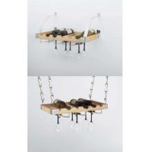 Concept Housewares CW40526 Natural Wood Wine Rack (6) Bottle Hanging/Wall Wine Rack