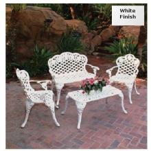 Meadow Decor Valentino Cast Aluminum Patio Seating Set - White Finish