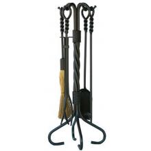 UniFlame 5 Piece Olde World Iron Fireset With Ring/Twist Handles