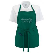 Augusta Oversized Medium Length Apron With Pouch - Dark Green