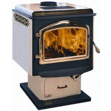 Napoleon 1400S Deluxe EPA Medium Wood Burning Stove - Almond W/ Gold Plated Louvres