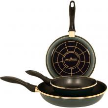 Tuscany Green (gold) Enamel On Steel 7 Inch, 9 Inch & 11 Inch Fry Pan Set (3 Pcs)