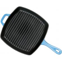 Lodge Pans Caribbean Cast Iron Enamel Grill Pan, Gradated Blue - ECSGP33