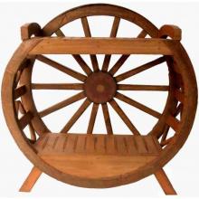 Groovy Stuff Wagon Wheel Red River Teak Wood Shelf - TF-081