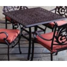 Alfresco Home Kaleidoscope 36 Inch Square Dining Table & Base With Umbrella Hole - Truffle