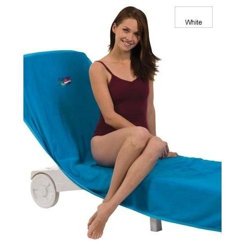 Terry Town Velour Chaise Lounge Chair Cover - White