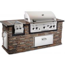 American Outdoor Grill Stack Stone Grill Island And Cocoa Granite Counter W/ 36 Inch Propane Gas Built-in Grill 