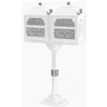 Classic Series Double Mount Locking Mailbox W/ Pedestal - White W/ Satin Nickel