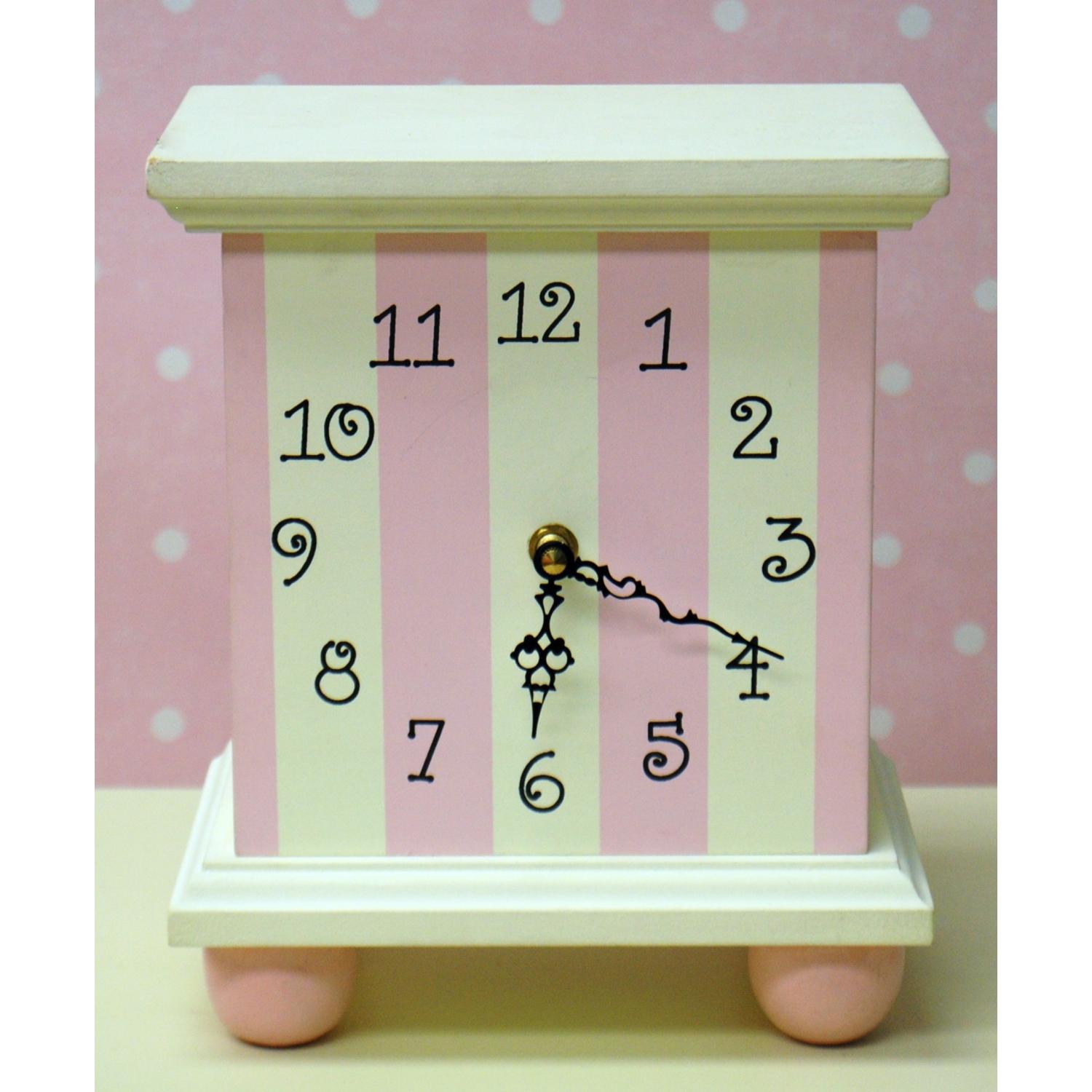 New Arrivals Tabletop Clock - Pink Stripe by New Arrivals