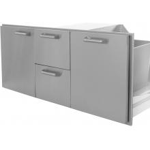 Sonoma Series Single Door, Double Drawer & Trash Roll-Out Combo Side View