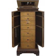 Powell Masterpiece Antique Parchment Hand Painted Jewelry Armoire Interior View