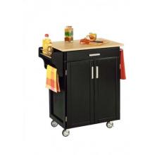 Home Styles Small Kitchen Cart With Wood Top - Natural/Black - 9001-0041