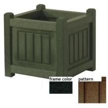 Eagle One Recycled Plastic 12 Inch Nantucket Planter Box New England Pattern - Black