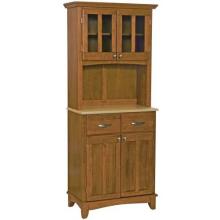 Home Styles Small Buffet Server & Hutch With Wood Top - Natural/Cottage Oak - 5001-0061-62