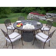 Oakland Living Mississippi 60 Inch 7 Piece Dining Set W/ Ice Bucket And Cushions