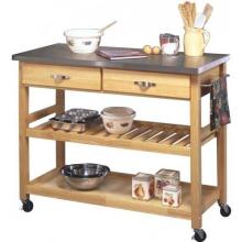 Home Styles Stainless Steel Top Kitchen Cart - Natural - 5217-95